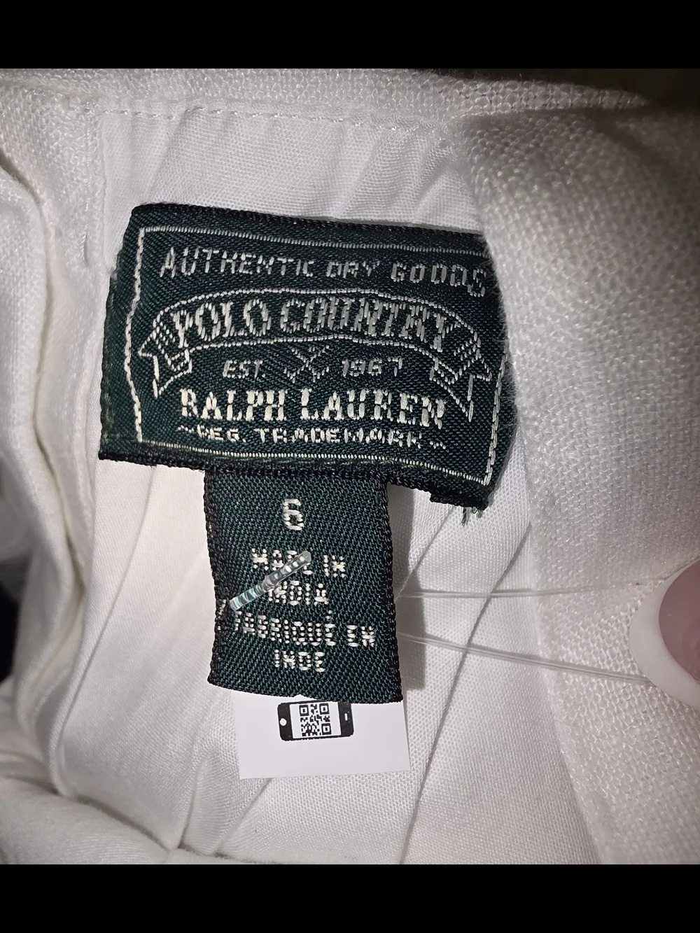 Ralph Lauren White Linen Dress with Multicolor Floral Embroidery Size 6 Girls